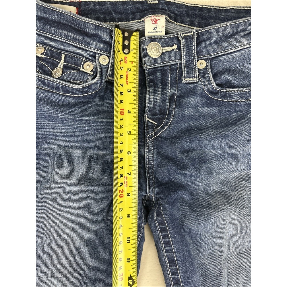 True Religion Billie Jeans Women's 27 X 29.5 Mid Rise Straight Stretch Flap - Picture 6 of 13